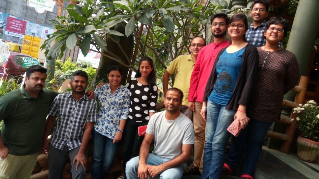 Dr. Amit Agrawal with his Prinicpal Investigator Dr. Sunil Laxman and his team mates Dr. Ritu Gupta, Dr. Adhish Walvekar, Dr. Sriram at Institute of Stem Cell and Regenerative Medicine, National Centre for Biological Sciences, Bengaluru.